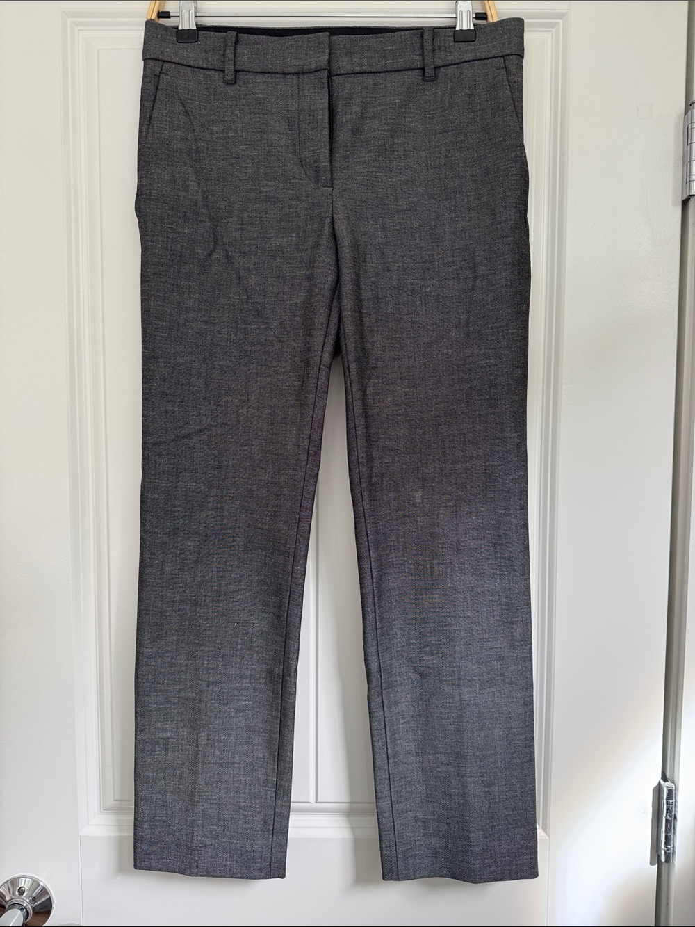 Women's Ann Taylor Twill Gray Straight-Leg Dress Pants 2